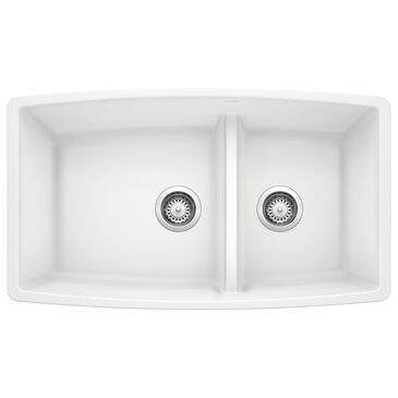 Blanco Performa 60/40 Double Bowl Kitchen Sink with Low Divide in White, , large