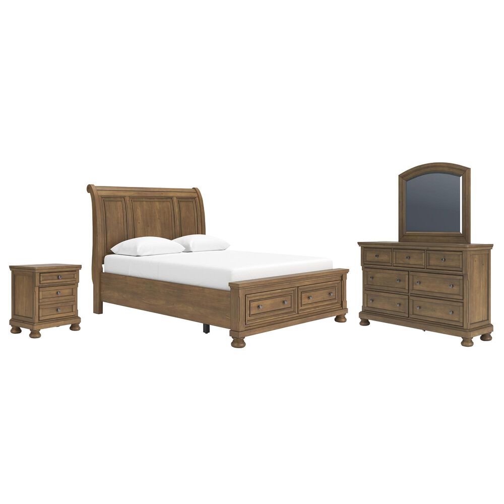 Ashley Feddinger 4-Piece Queen Storage Bedroom Set in Chestnut Brown, , large