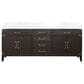 Lexora Home Laurel 80" Double Bathroom Vanity in Brown Oak with White Carrara Marble Top and Rectangular Sinks, , large