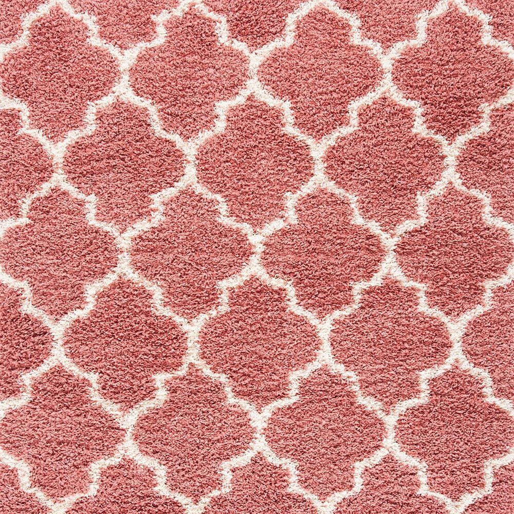Safavieh Venus Shag VNS524U 6&#39;7&quot; Round Pink and Ivory Area Rug, , large