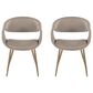LumiSource Curvo Contemporary Upholstered Chair in Antique Copper Metal and Light Grey Faux Leather by LumiSource - Set of 2, , large
