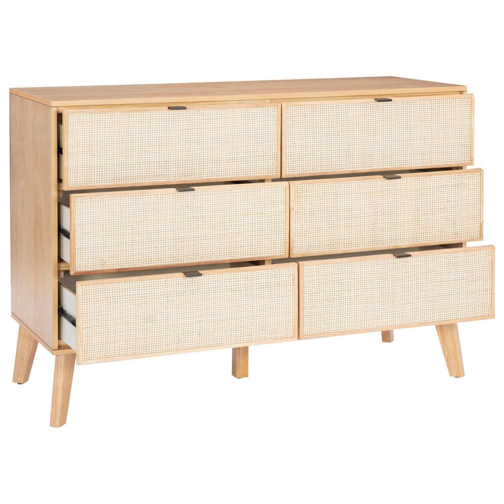 Linon Home Decor Collett 6-Drawer Dresser in Natural, , large