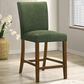 Coaster Paxton Counter Chair with Green Upholstery in Warm Brown, , large