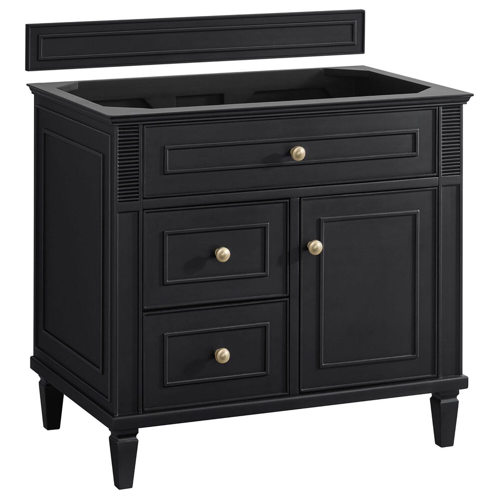 James Martin Vanities Lorelai 36&quot; Single Vanity in Black Onyx with 3 cm Charcoal Soapstone Quartz Top, , large