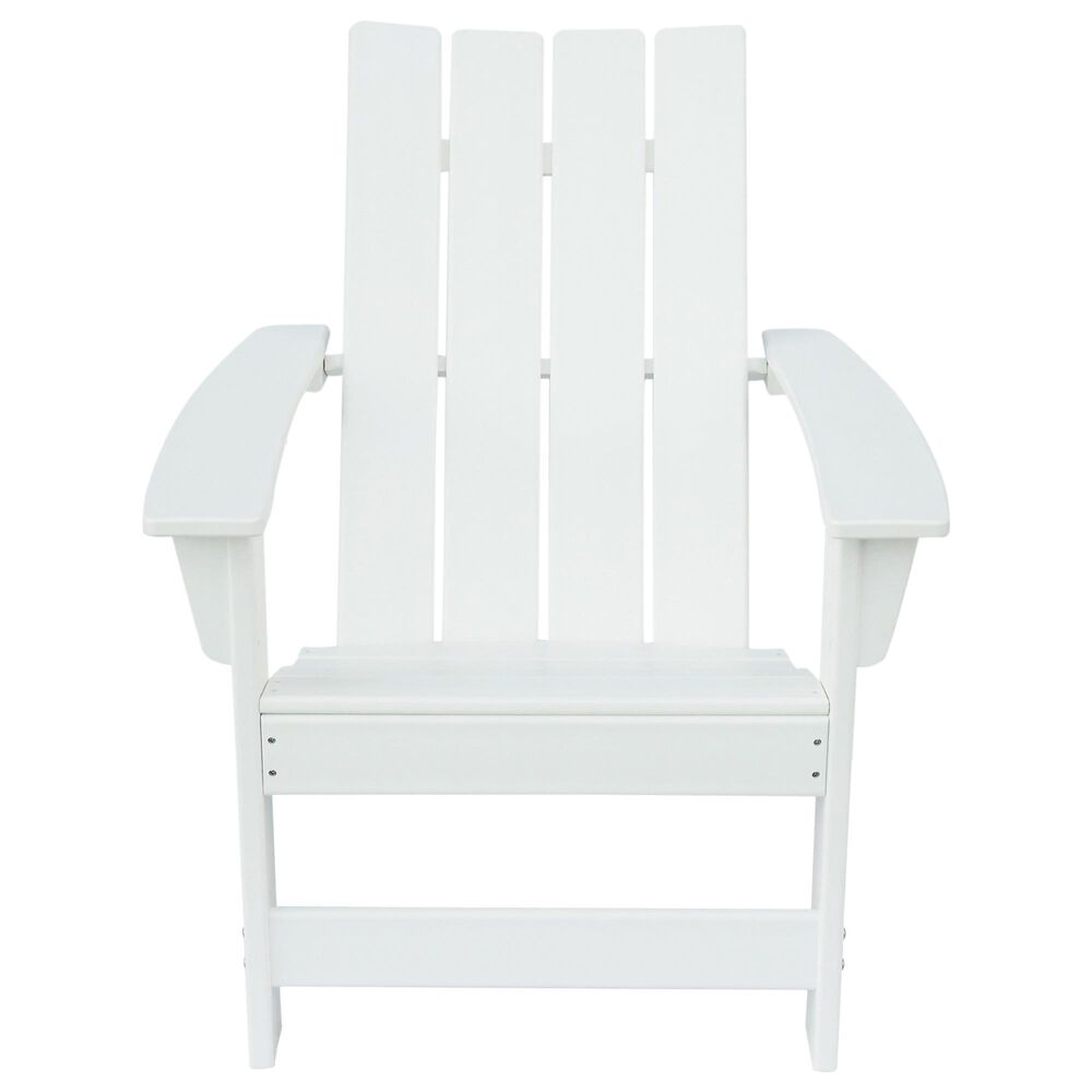 Hearth and Haven Encino Outdoor Plastic Adirondack Chair in White, , large