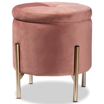 Baxton Studio Malina Storage Ottoman in Pink, , large
