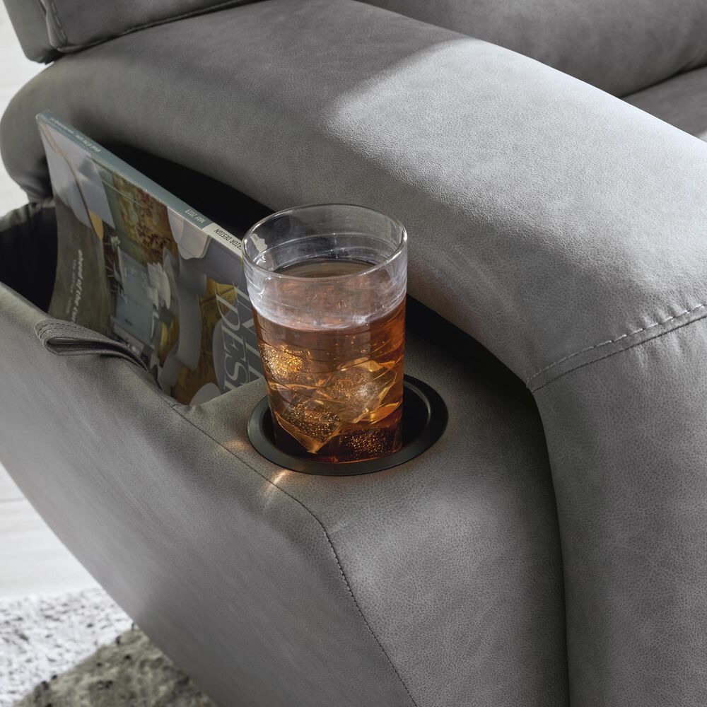 Ashley Brixworth Manual Zero Wall Recliner in Slate, , large