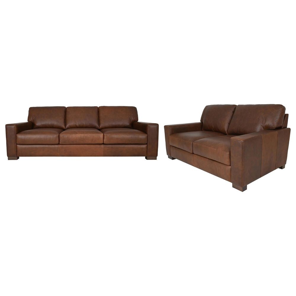 Bordeaux & Co Florence Stationary Sofa and Loveseat Set in Academy Hickory, , large