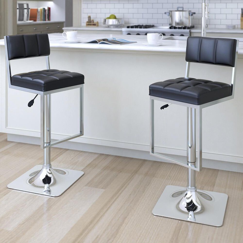 CorLiving Adjustable Barstool in Black (Set of 2) 53694238, , large