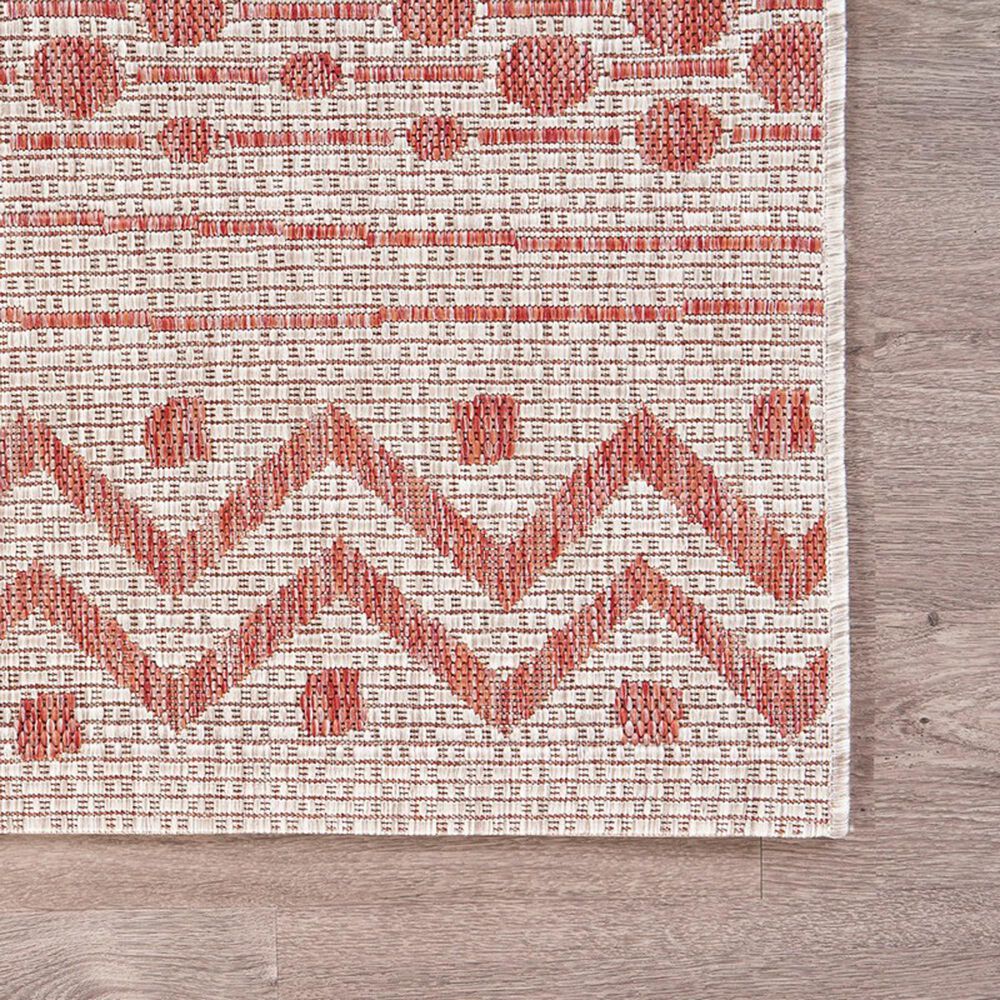 L&amp;R Resources Sun Shower 8&#39; x 10&#39; Beige and Red Indoor/Outdoor Area Rug, , large