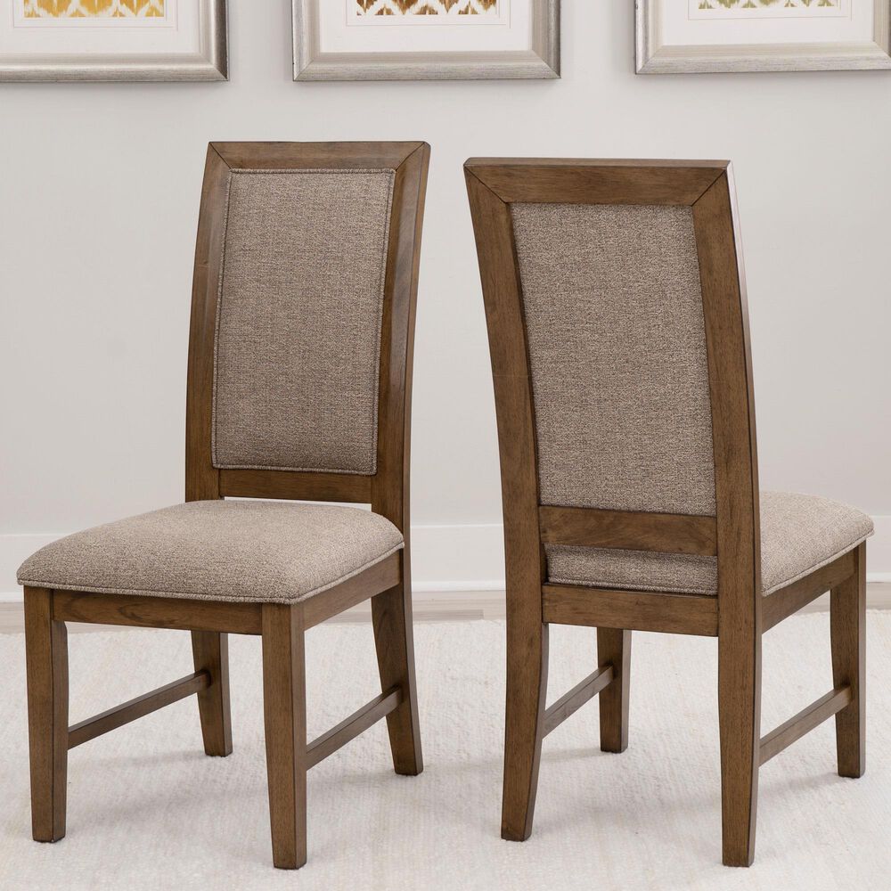 Linon Home Decor Callahan Side Chair in Walnut (Set of 2), , large