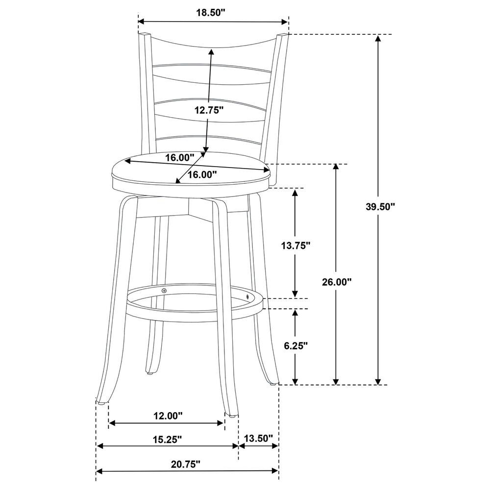 Coaster Murphy Swivel Counter Stool in Dark Cherry, , large