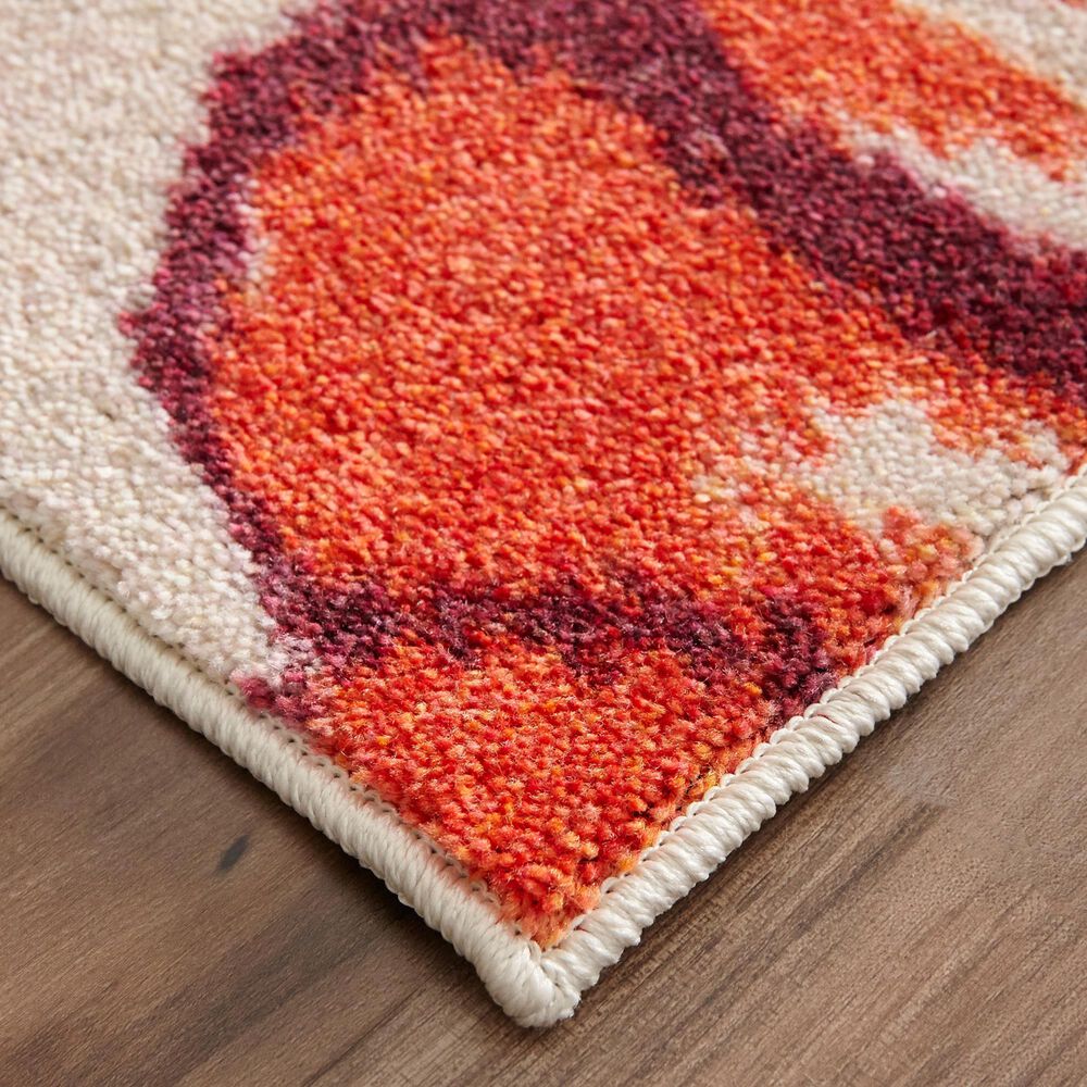 Karastan Prismatic 5&#39; x 8&#39; Lime Green, Cream, Pink and Red Kids Area Rug, , large