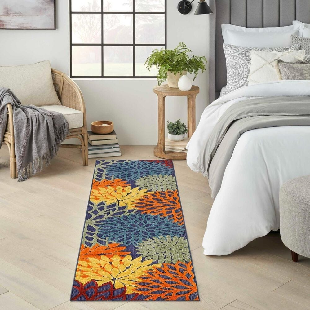 Nourison Aloha ALH05 2&#39; x 6&#39; Navy and Multicolor Indoor/Outdoor Runner, , large