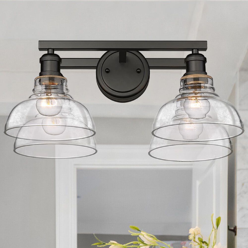 Golden Lighting Carver 2-Light Bath Vanity in Matte Black, , large