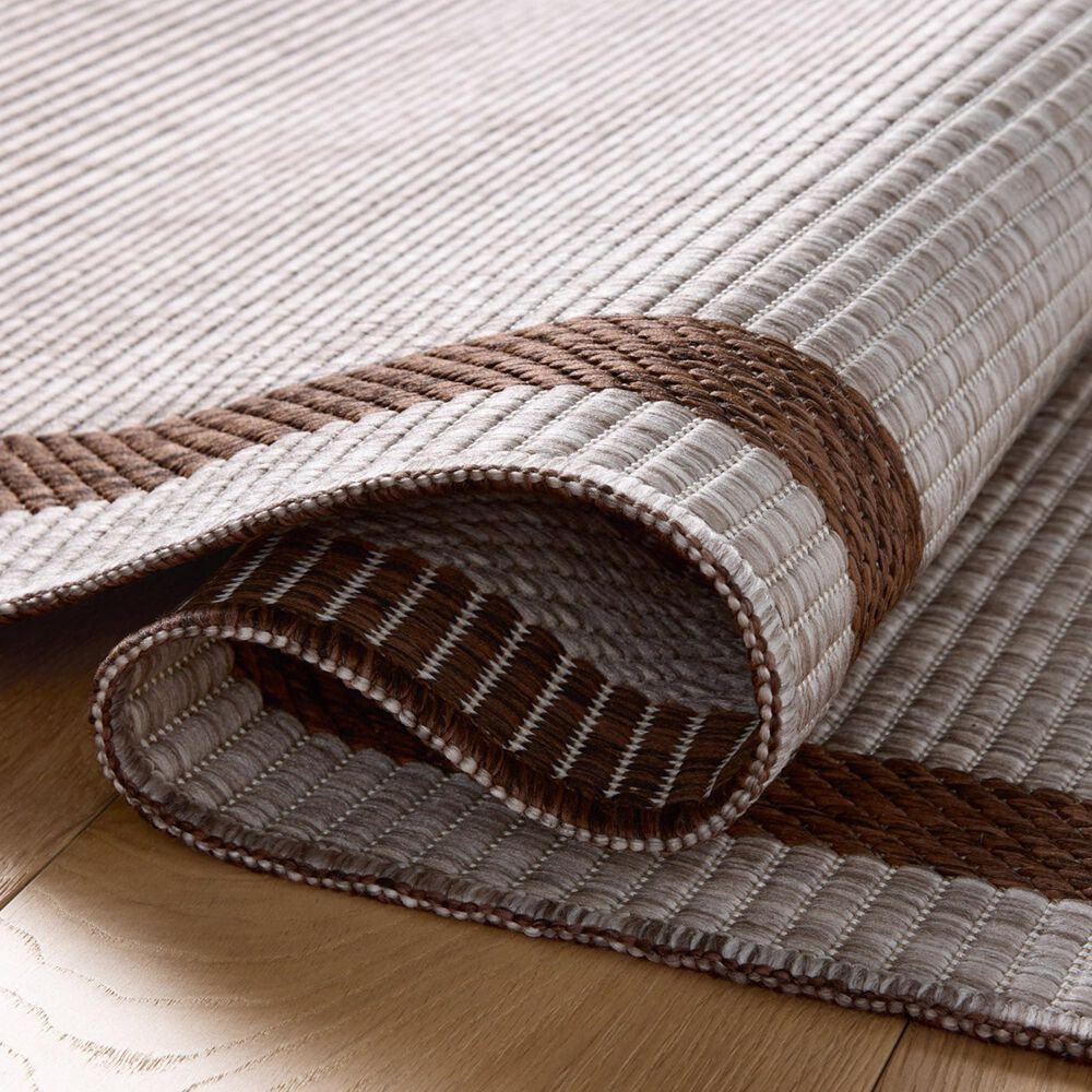 Loloi Easton Dove and Coffee 2&#39;3&quot; x 3&#39;9&quot; Indoor/Outdoor Area Rug, , large