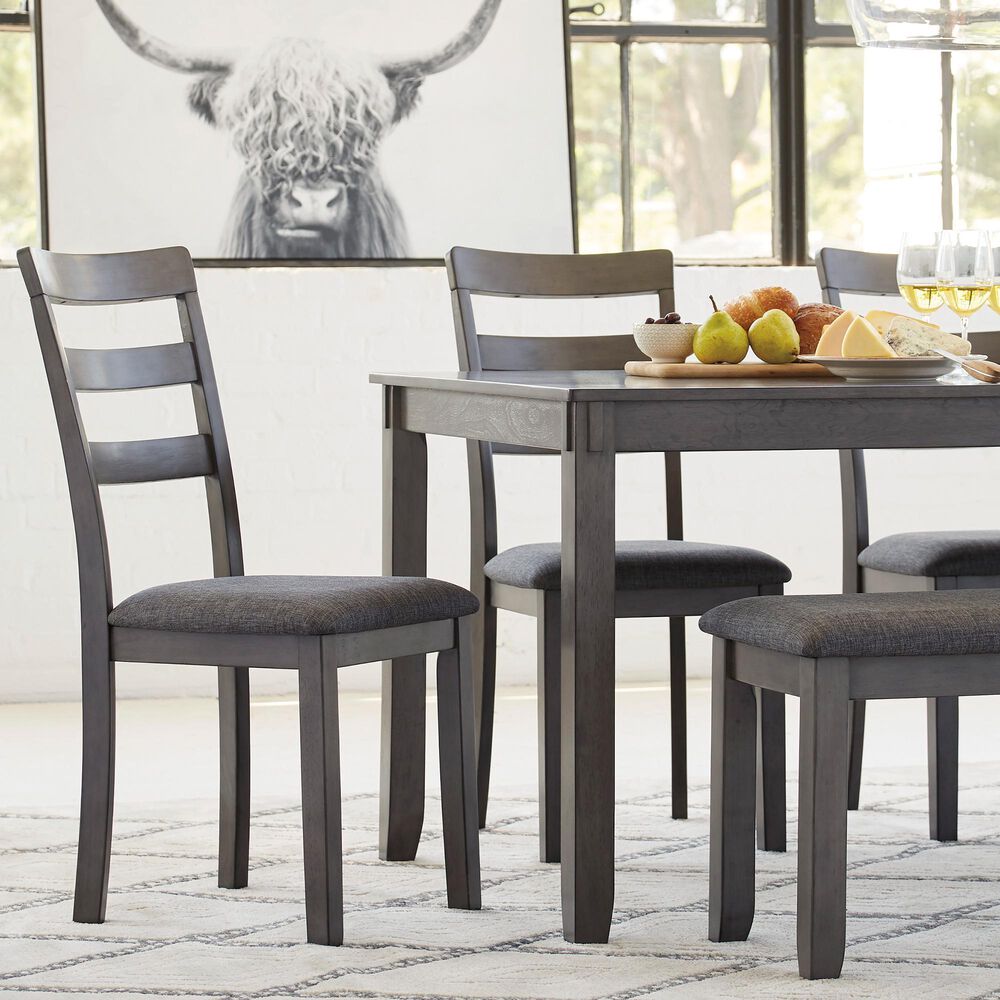 Ashley Bridson 6-Piece Rectangular Dining Set in Gray, , large