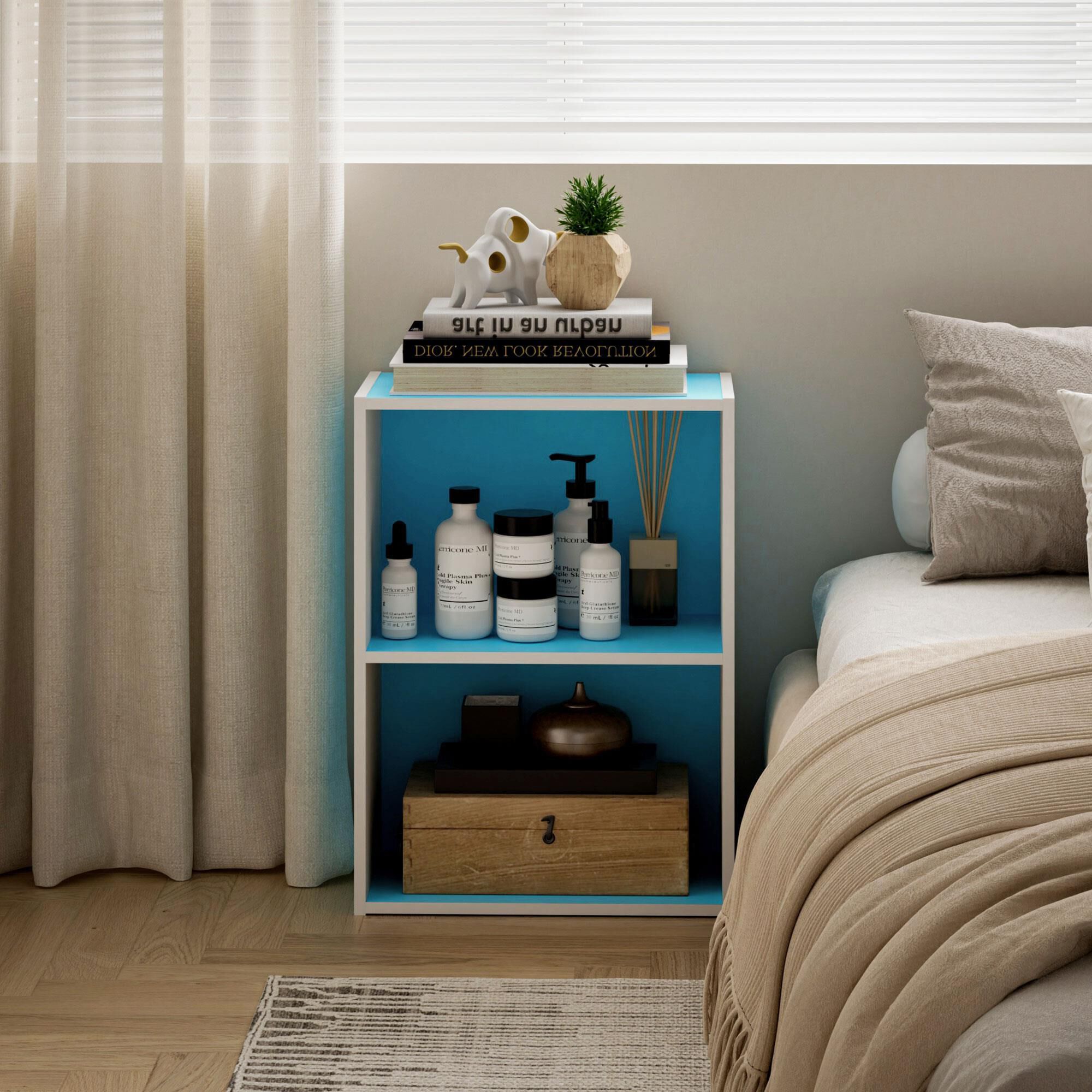 HOMLUX 2-Tier Cube Compact Storage Shelf Organizer Bookcase in