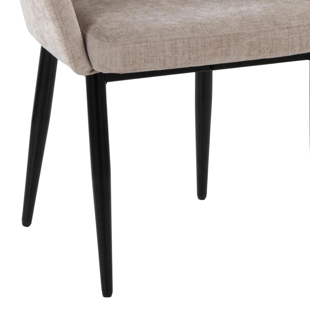 LumiSource Renee Arm Chair with Light Brown Fabric Cushion in Black (Set of 2), , large