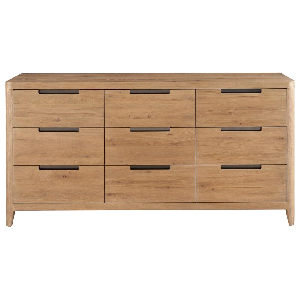 Universal Furniture Modern Walker 4 Piece California King Panel Bedroom Set in Natural Oak with USB and AC Outlets, , large