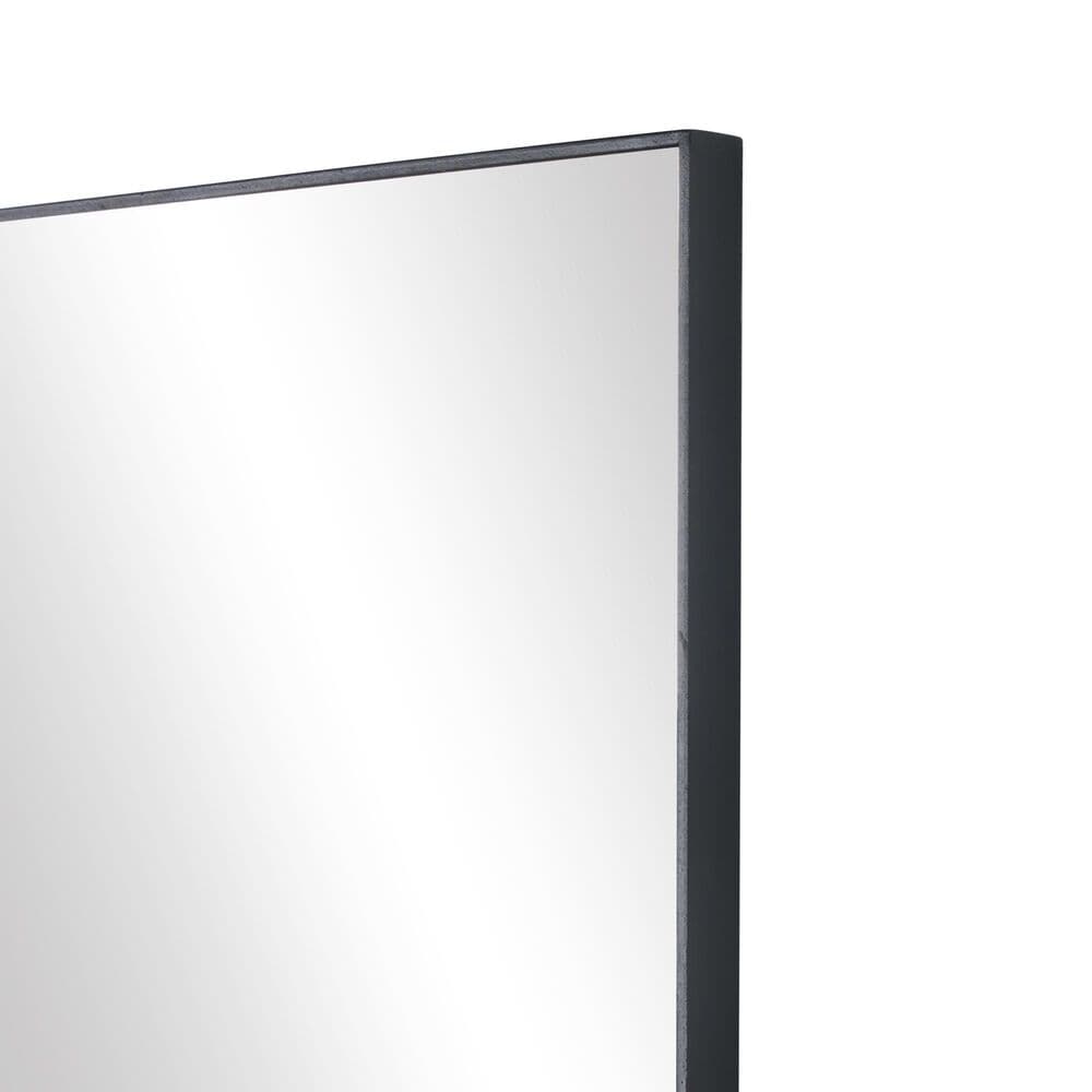 Maple and Jade 32&quot; x 18&quot; Wood Rectangular Wall Mirror with Thin Frame in Black, , large