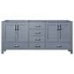 Lexora Home Jacques 72" Double Bathroom Vanity in Dark Grey with 2 cm White Carrara Marble Top and Rectangular Sinks, , large