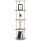 HOMLUX 5-Tier Modern Tall Corner Open Bookshelf in Sonoma Oak and White, , large