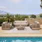 Armen Living Vivid Outdoor Patio Arm Chair in Taupe, , large