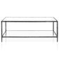 Furniture of America Lalia Coffee Table with Tempered Glass Top and Open Storage Shelf in Gun Metal, , large