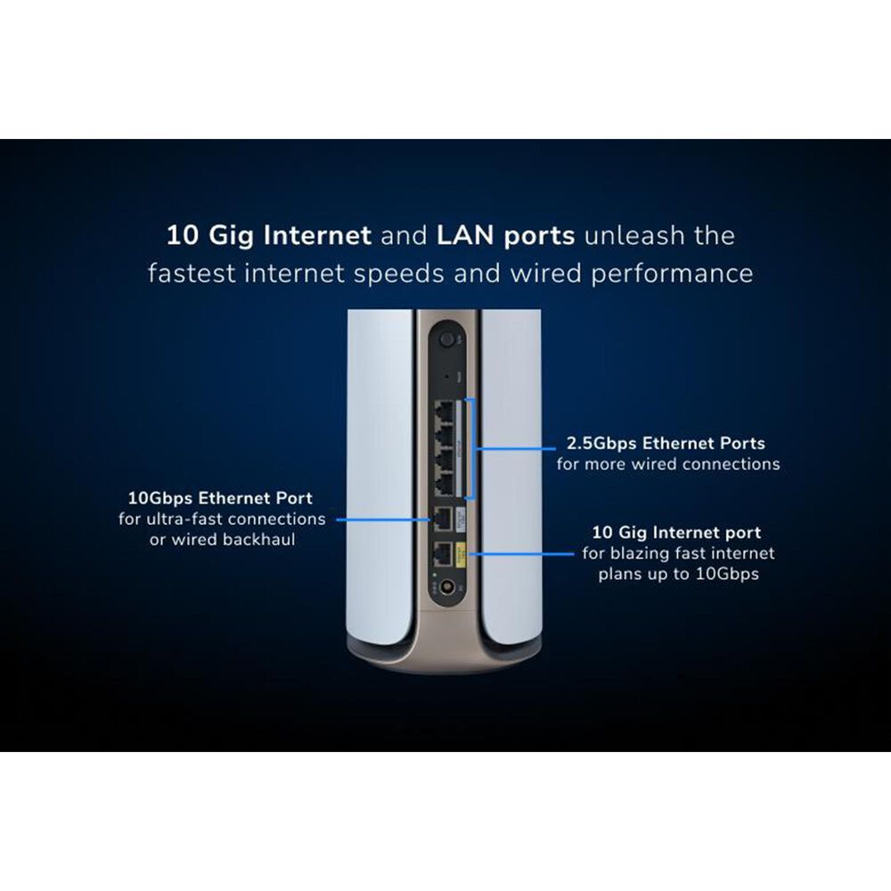 NETGEAR Orbi 970 Series Quad-Band Wi-Fi 7 Mesh System in White &#40;Set of 2&#41;, , large