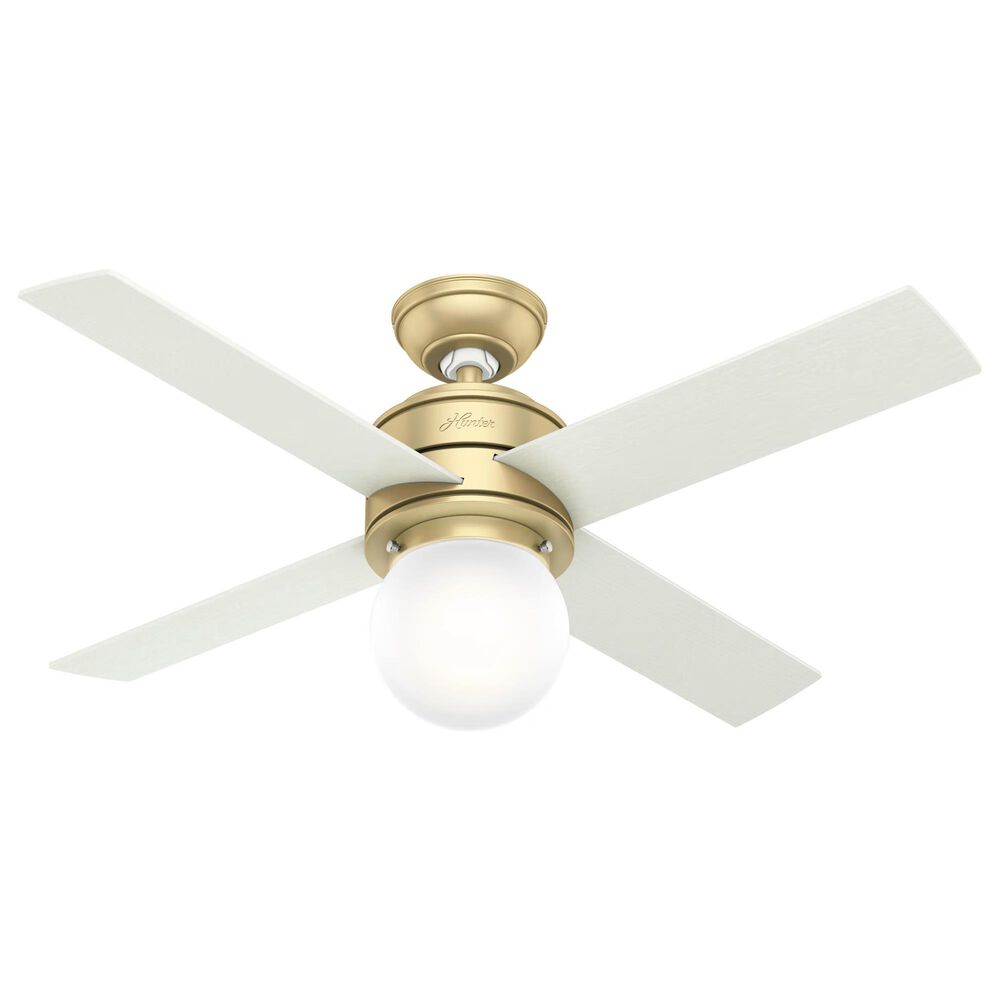 Hunter Hepburn 44&quot; Ceiling Fan with LED Light in Modern Brass, , large