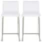 Lumisource Mara Counter Stool with White Cushion in Stainless Steel (Set of 2), , large