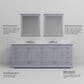 Lexora Home Dukes 84" Double Bathroom Vanity in Dark grey with 2 cm White Quartz Top and Rectangular Sinks, , large