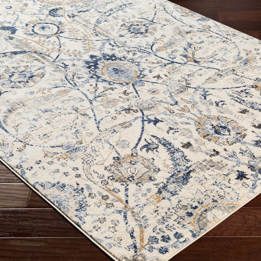Surya Indigo IGO-2320 2&#39; x 2&#39;9&quot; Blue, Beige and White Scatter Rug, , large