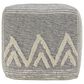 LR Home 16" Square Pouf in Gray and Melange, , large