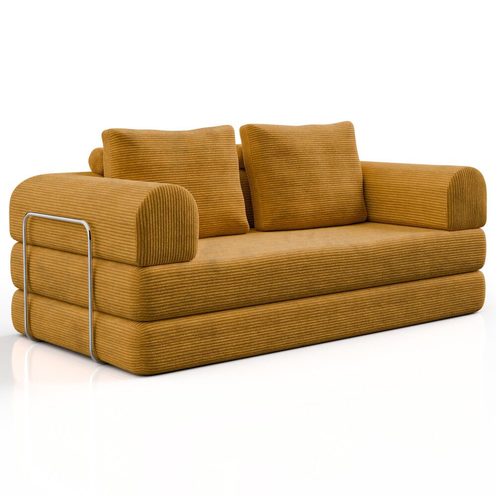 Furniture of America Ellis Stationary Modular Customizable Space-Saving Sofa in Yellow, , large