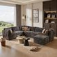 HOMLUX 7-Piece Mod Sectional with Chaise in Gray, , large