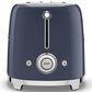 SMEG Retro-Style 2-Slice Toaster in Glossy Navy Blue and Polished Chrome, , large