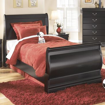 Signature Design by Ashley Huey Vineyard Kids Twin Sleigh Bed in Black, , large