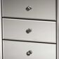 Baxton Studio Chevron Mirrored 3-Drawer End Table in Silver, , large