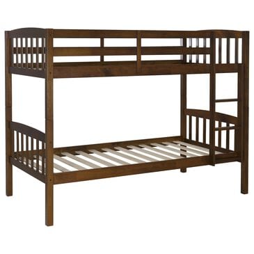 Linon Home Decor Perryton Twin Over Twin Bunk Bed in Warm Oak, , large