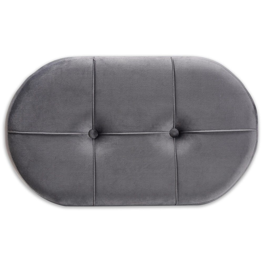 Baxton Studio Simone Upholstered Ottoman in Grey, , large