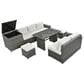 HOMLUX 6-Piece Outdoor Conversation Set with Storage Box in Beige, , large