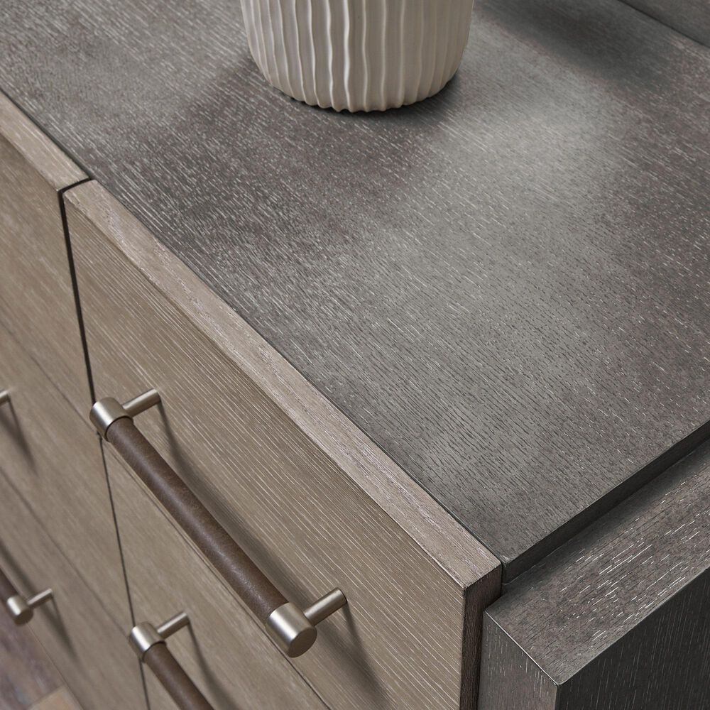 Nicolette Home Anderson Park Dark 5-Piece King Upholstered Bedroom Set in Moose Trail and Frontier Brown, , large