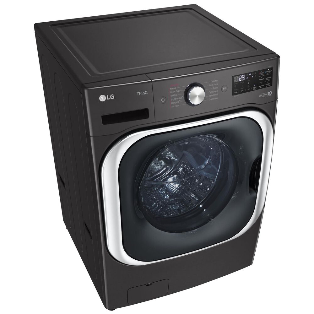 LG 5.2 Cu. Ft. Front Load Washer with Steam and TurboWash in Black Steel, , large