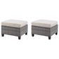 Sunwell Garden 16.9" Ottoman with Beige Cushion in Gray (Set of 2), , large