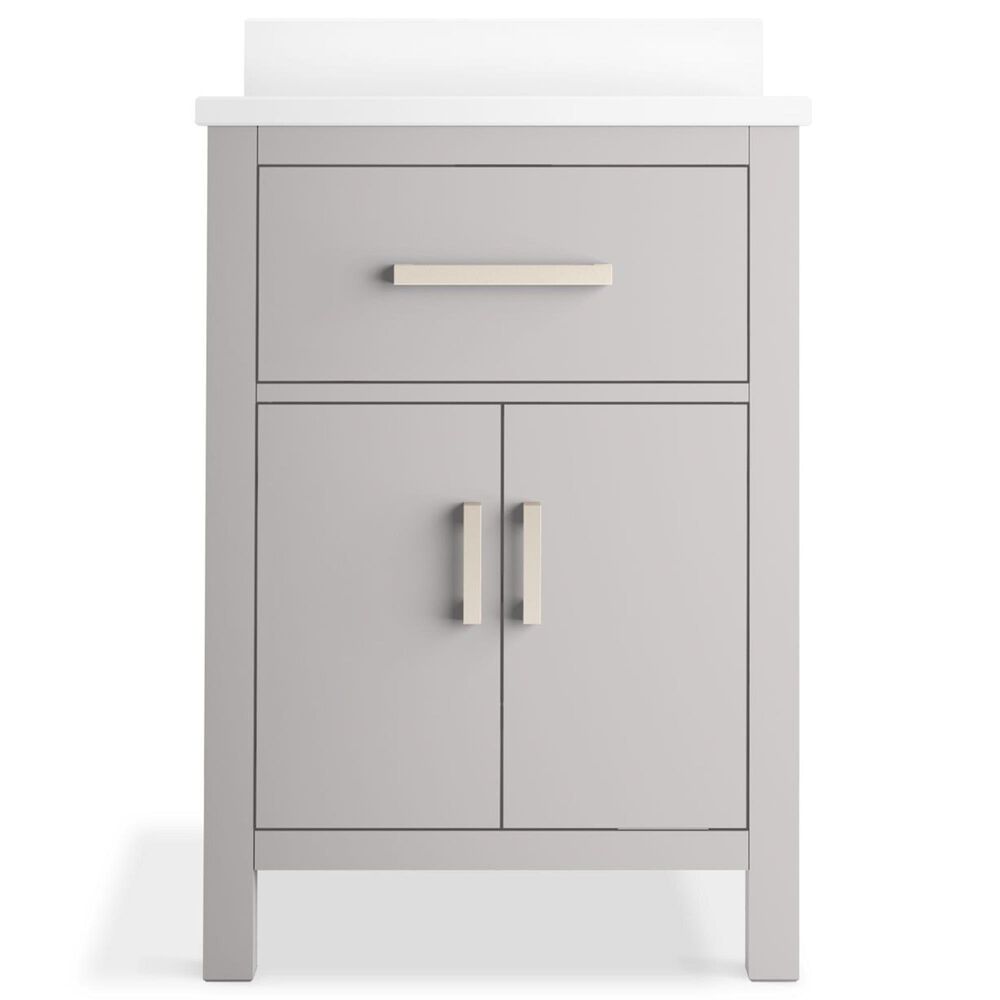 Kohler Kresla 24" Single Bathroom Vanity in Atmos Grey with 3 cm White Quartz Top and Rectangular Sink, , large