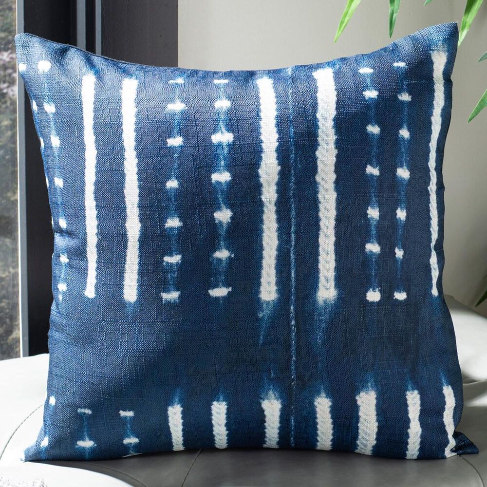 Safavieh Narla Pillow in Deep Blue/White, , large