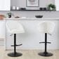 LumiSource Matisse Adjustable Swivel Barstool with Cream Fabric Upholstery in Black (Set of 2), , large