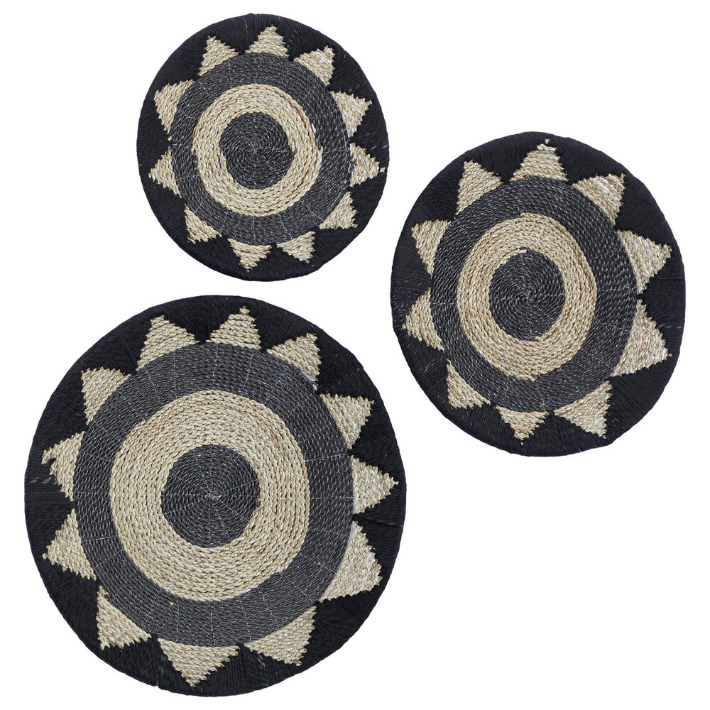 Maple and Jade 24&quot; x 24&quot; Bohemian Abstract Wall Decor in Black &#40;Set of 3&#41;, , large